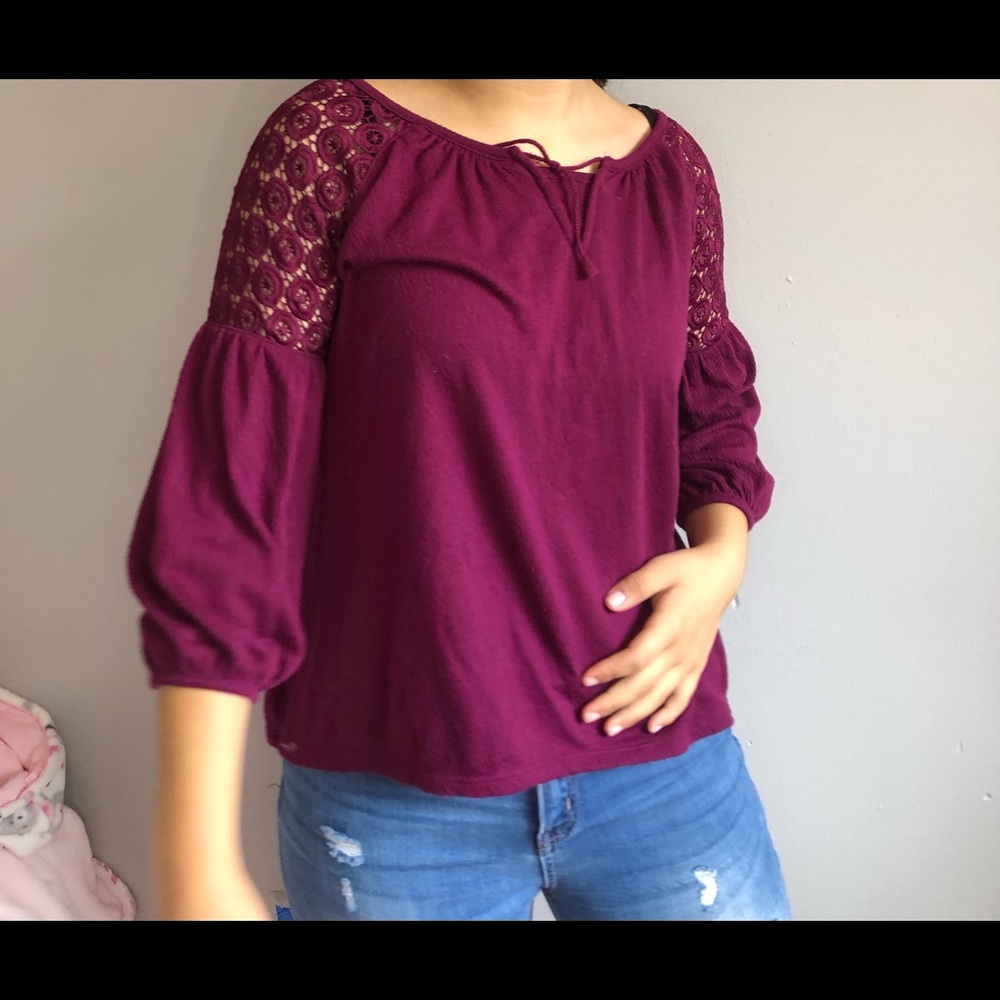 MAROON CUTE LONG SLEEVE
